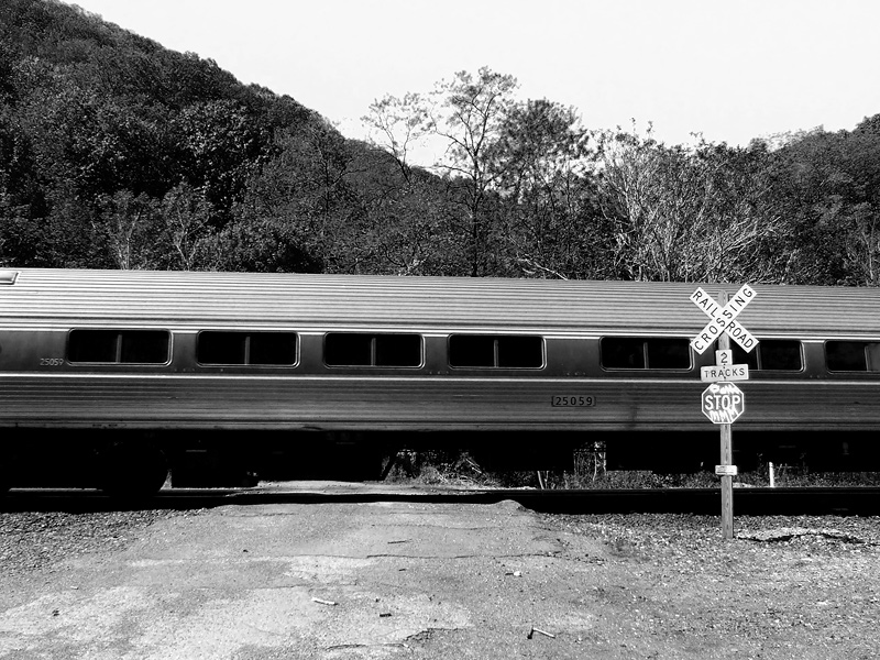 Amtrak at a private railroad crossing