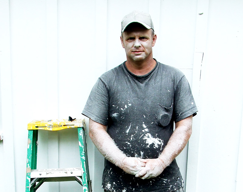house painter with red-spotted purple butterfly